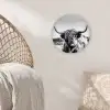Koe - Schotse hooglander - Zwart - Wit - Dier - Natuur - Wild Wandcirkel kunststof plaat 5mm dik klein -sfeer5