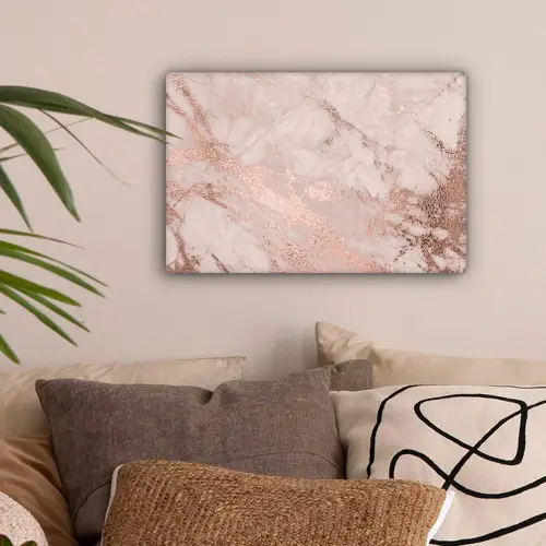 Marmer - Roze - Luxe - Marmerlook - Glitter - Design canvas 2cm klein -sfeer1