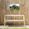 Nieuwsgierige koeien Tuinposter op houten frame 2 cm dik klein -sfeer4