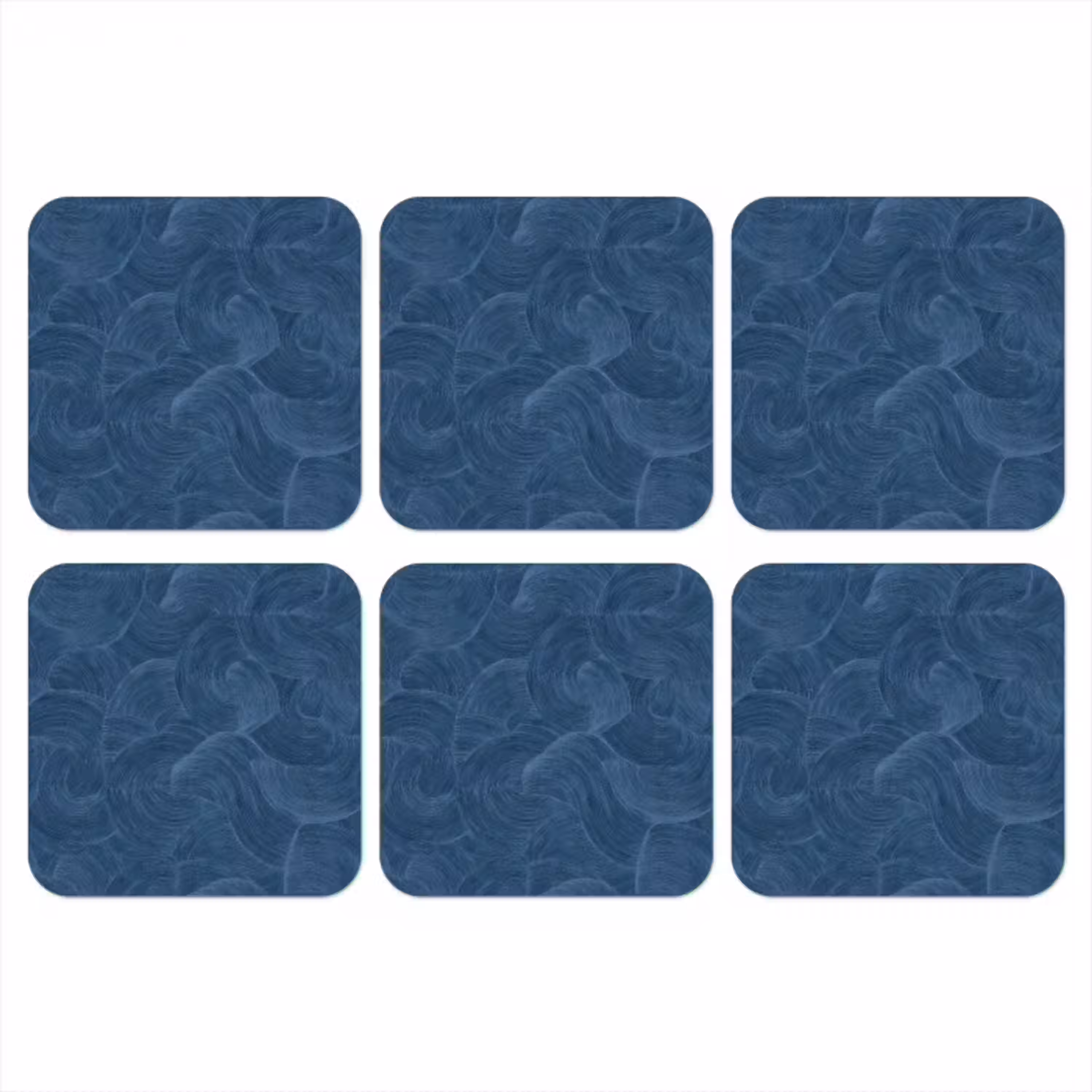 Golven - Textuur - Patroon - Blauw onderzetter kurk middel 366 -3d