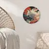 Witte vos - wolken - maan Akoestische PET Vilt - Rond klein -sfeer4