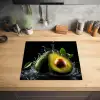 Avocado - Groente - Bladeren - Water - Zwart - Groen Inductie beschermer vinyl 3mm middel -sfeer5