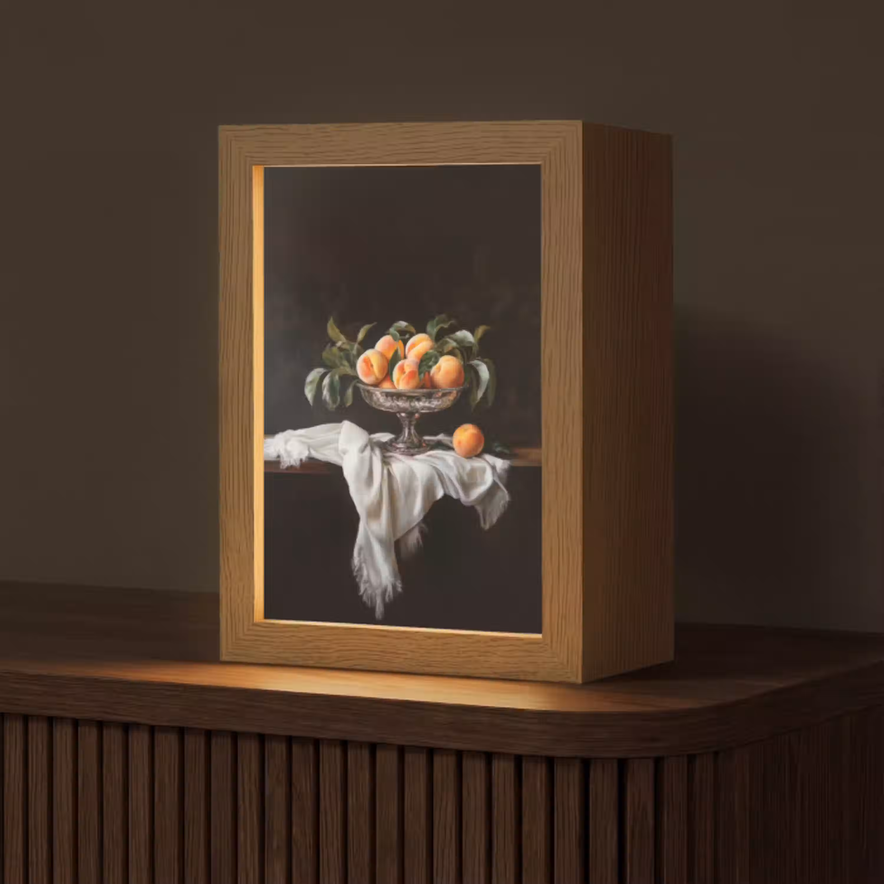 Stilleven - Perziken - Vintage Light Box met kabel (Tafellamp) klein -z3d_website