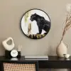 Panter - Zwart - Abstract - Goud Fotolijst rond zonder passe partout klein -sfeer1