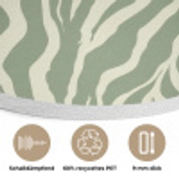 Zebra - Motief - Groen Akoestische PET Vilt - Rond klein 838 -closeup_DE
