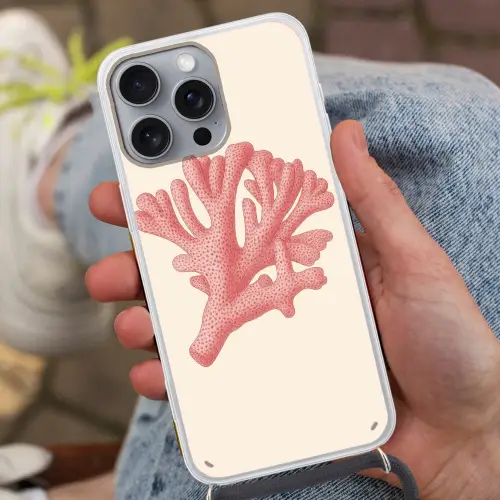 Koraal - Stipjes - Roze Hoesje iPhone 16 Pro Max met koord klein -sfeer3