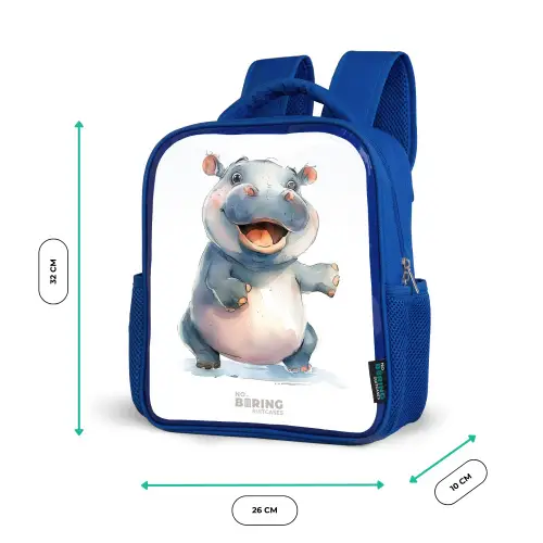 Baby nijlpaard Kinderrugzak - Blauw middel -productfoto_formaten
