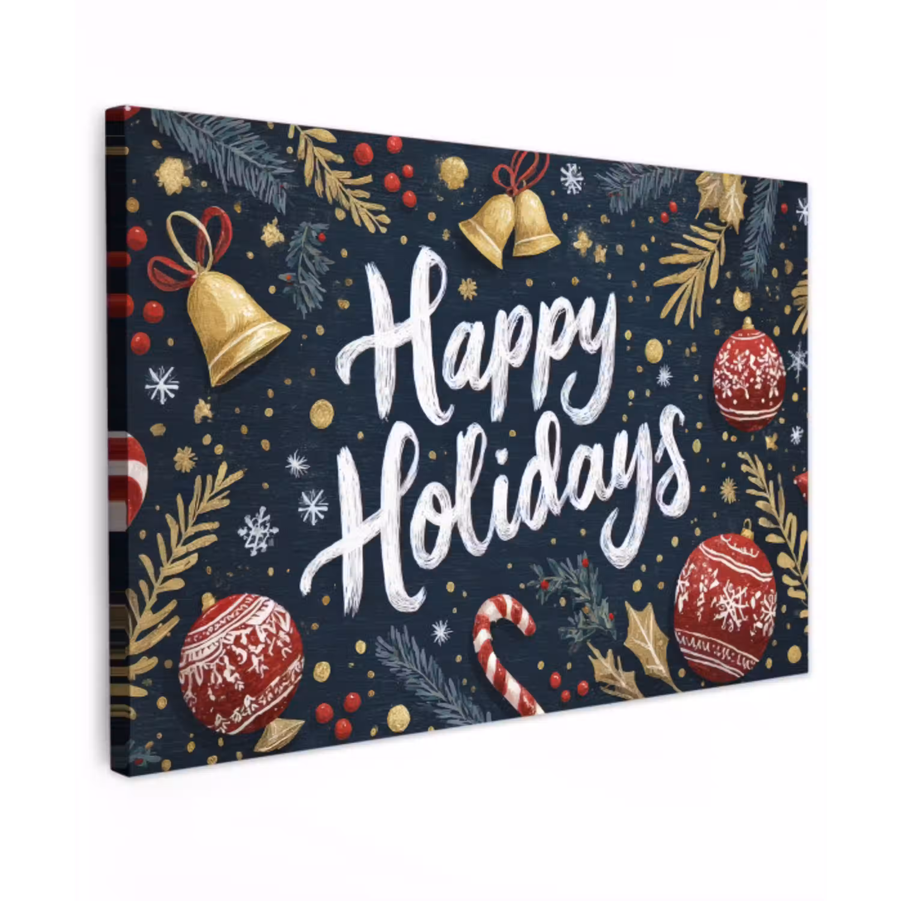 Feestelijk - Kerstgroet - Kleurrijk canvas 2cm klein -z3d