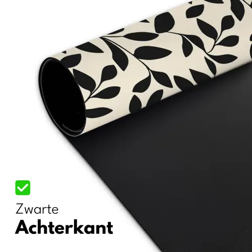 Elegant - Patroon - Zwart - Beige Muismat XXL klein 681 -sfeer2