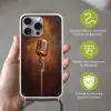 Microfoon - Bruin - Klassiek Hoesje iPhone 16 Pro Max met koord klein -sfeer2_NL