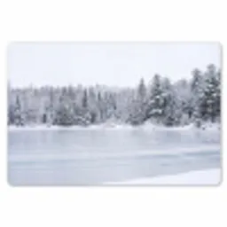 Meer - Dennen - IJs - Winter - Rustgevend Placemat vinyl groot -zzsfeer1_Kitchenyeah-website