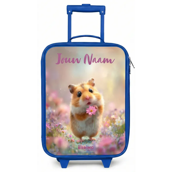Hamster - Bloem - Natuur - Dier Kinderkoffer - Blauw klein -zz3dotto