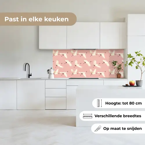 Modern - Kraanvogels - Roze keuken achterwand 2 middel 871 -sfeer4_NL