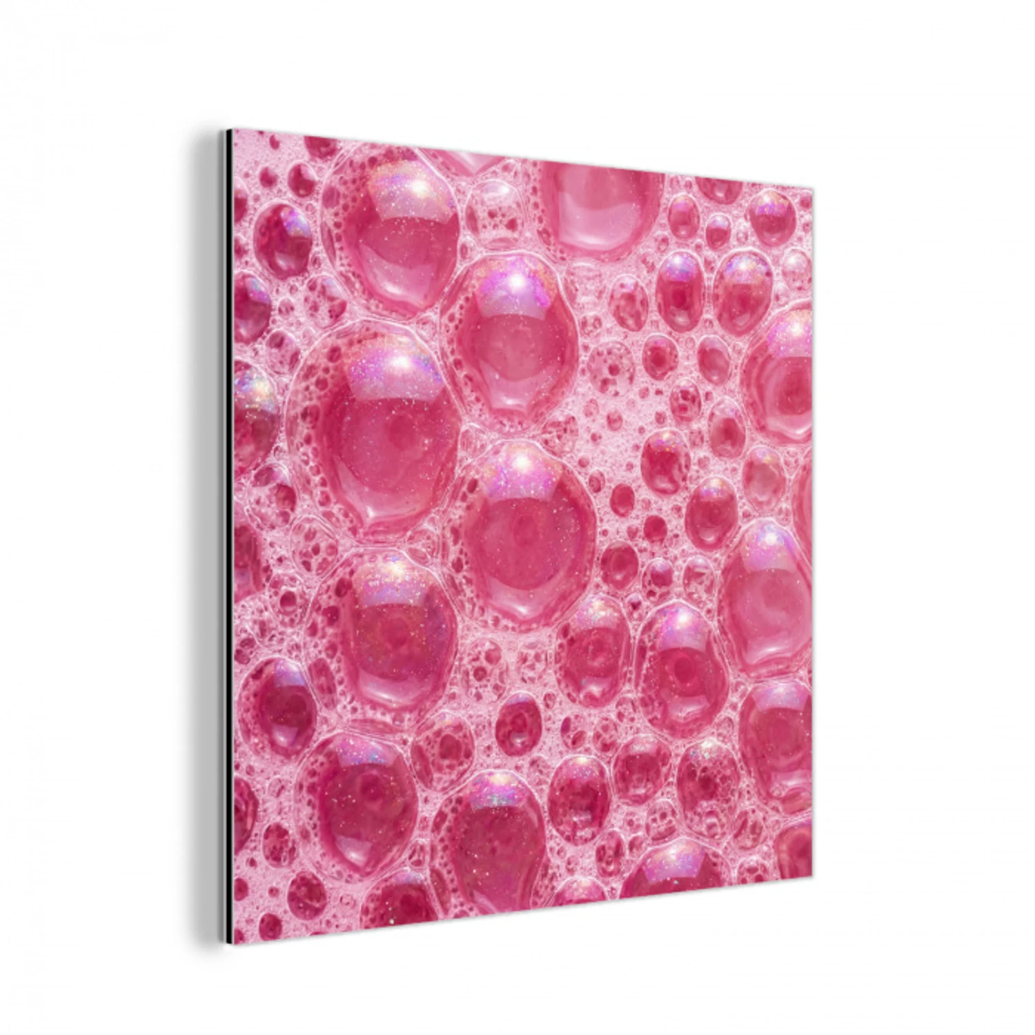 Roze - Schuim - Bubbels aluminium wit klein -3d