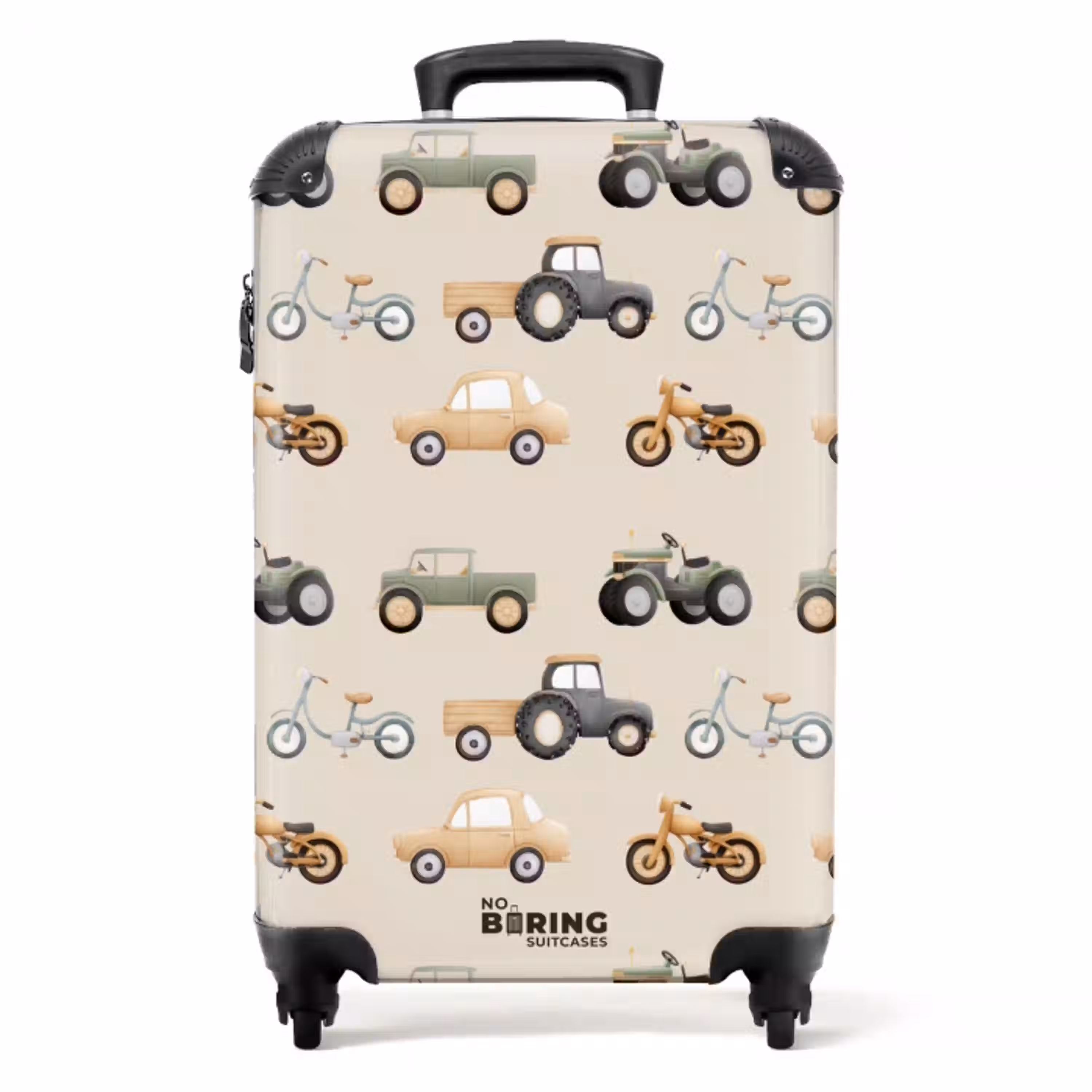 Retro voertuigen patroon NBS - Handbagage koffer - Volwassenen Unisex middel -productfoto_recht