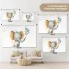 Olifant - Dier - Pastel kleuren Wandkleed katoen klein -tsfeer8_DE