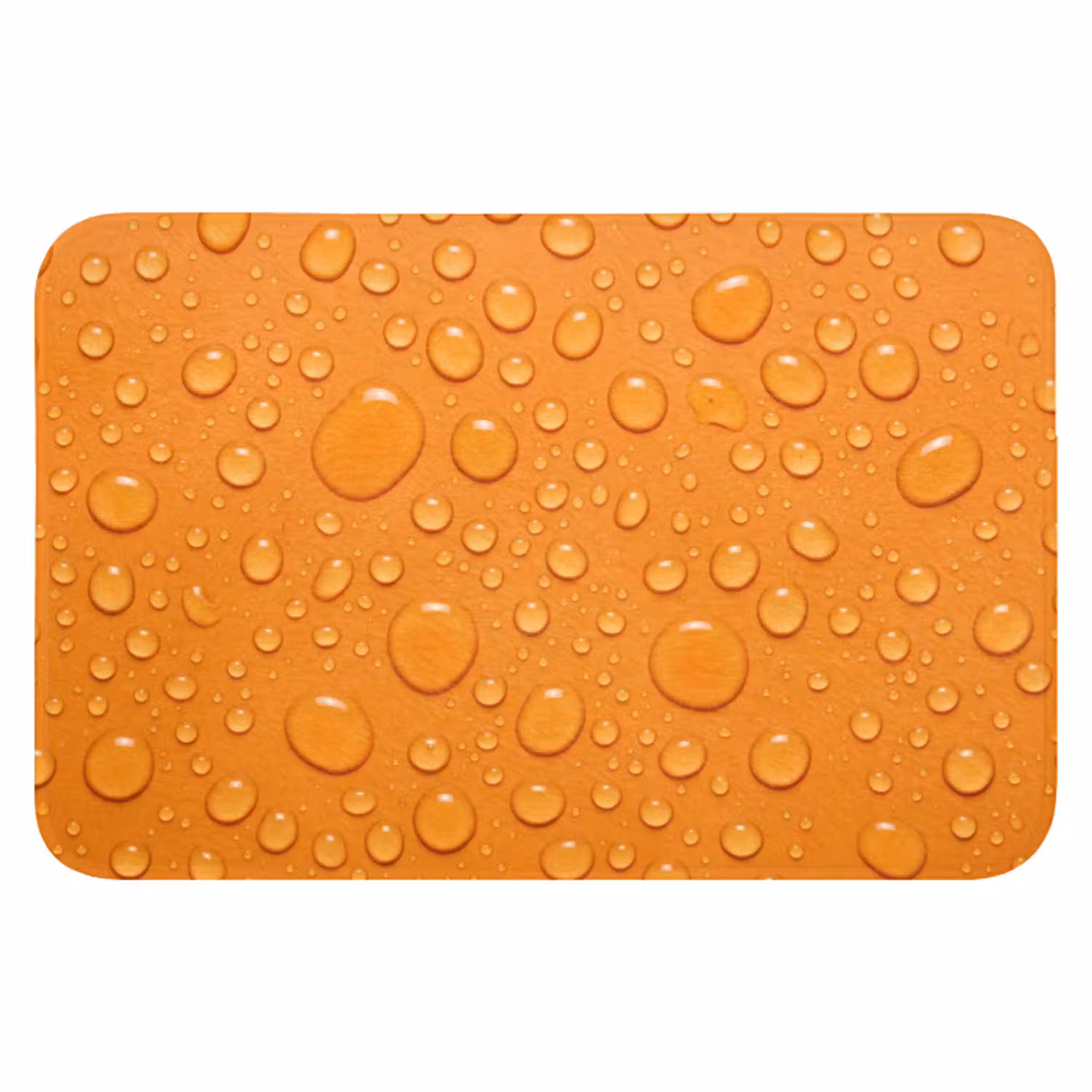 Water - Druppels - Oranje WCmat klein -3d