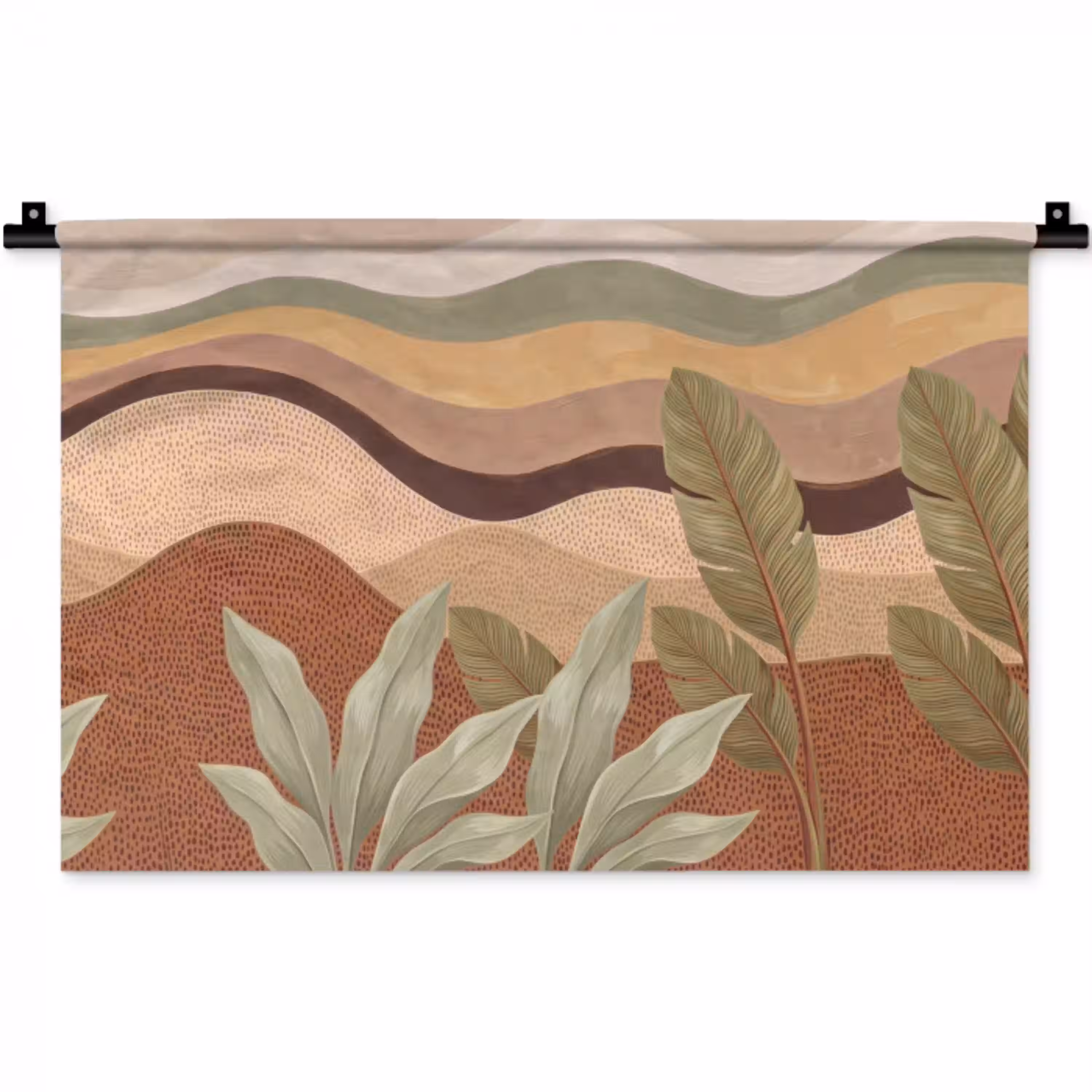 Natuur - Bladeren - Landschap - Abstract - Aardetinten Wandkleed katoen klein -zz3d