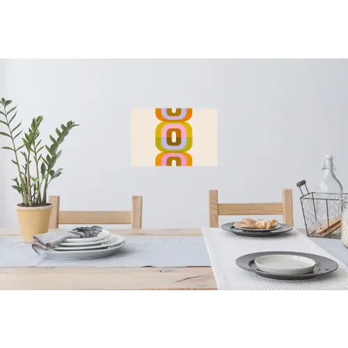 Stapel - Vormen - Geblokt - Oranje Muursticker klein -eettafel