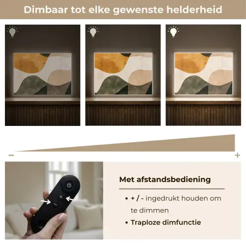 Vormen - Okergeel - Abstract Light Box met batterij (Wandlamp) middel -USP_dimbaarNL