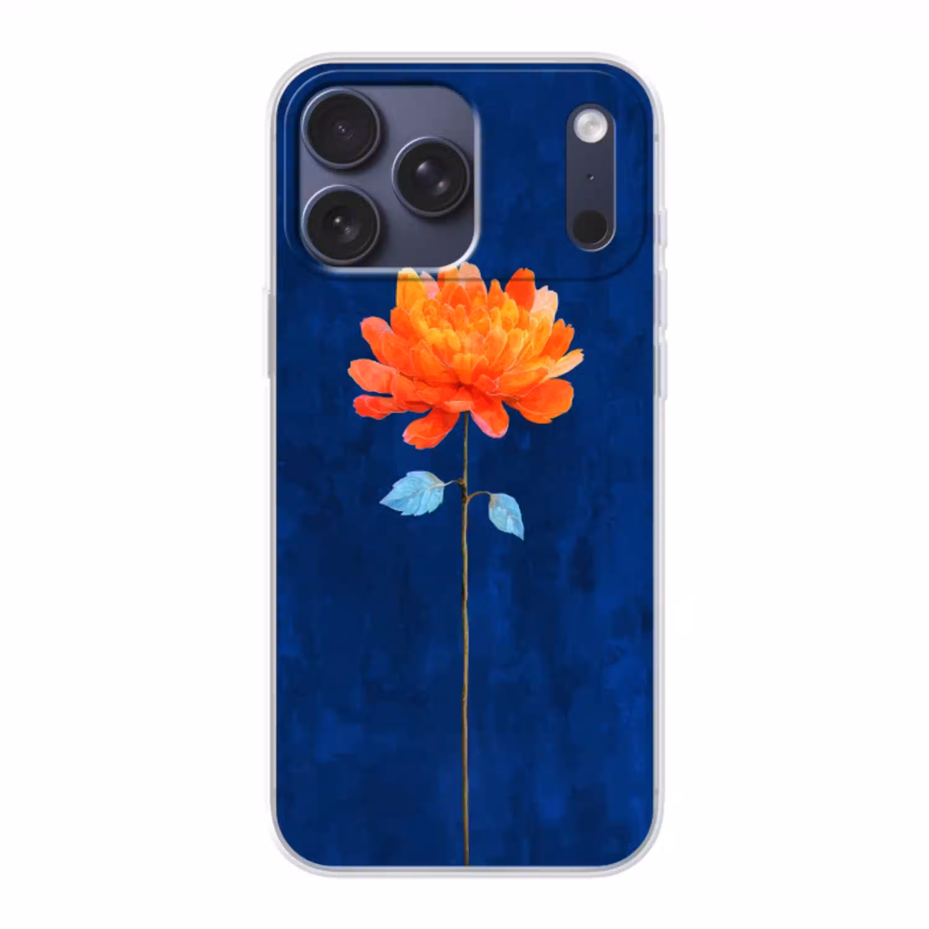 Bloem - Oranje - Bladeren Telefoonhoesje iPhone 17 Pro Max klein -3d