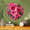 Bloemen - Verf - Roze Wandcirkel Organisch Plexiglas middel -sfeer2