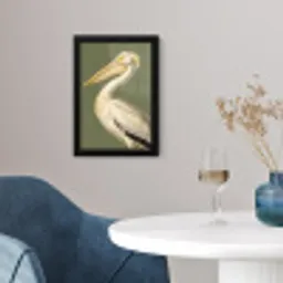 Pelikaan - Wit - Vogel - Klassiek - Natuur fotolijst zwart zonder passe partout klein -sfeer4
