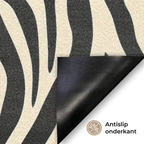 Zebra - Print - Klassiek - Zwart Deurmat klein 898 -antislip_NL