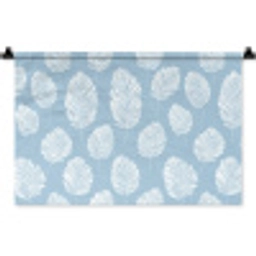 Palmbladeren - Naadloos - Patroon - Pastelblauw Wandkleed katoen klein 269 -zz3d