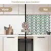 Retro - Modern - Groen keuken achterwand 2 middel 871 -voor-na2_NL