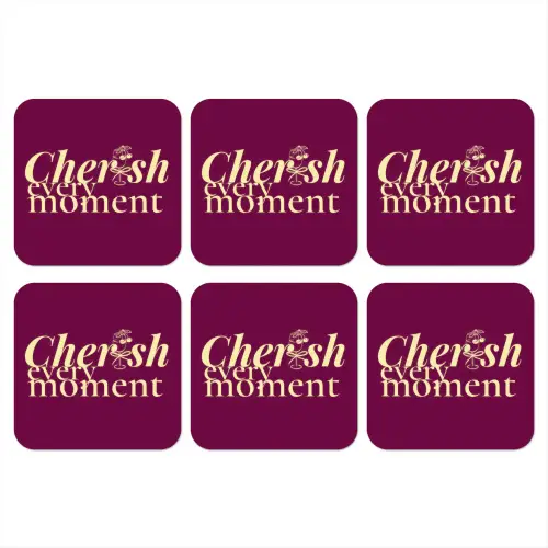 Cherish every moment - Cocktailglas - Bordeaux onderzetter kurk middel -3d
