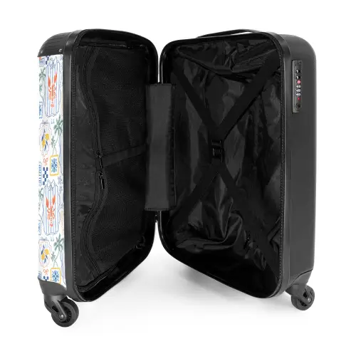Zomers illustraties kleurrijk NBS - Handbagage koffer - Volwassenen Unisex middel -binnenkant