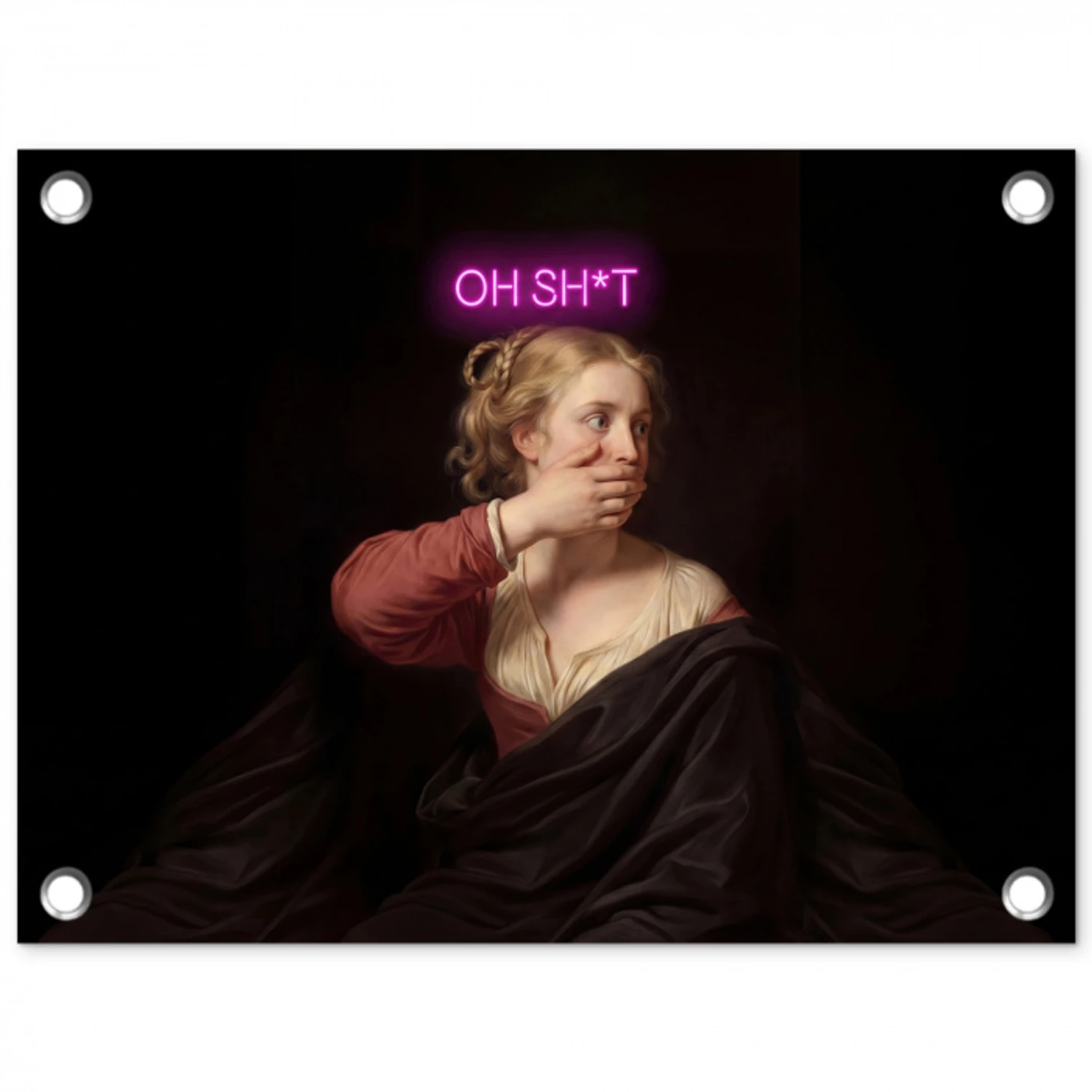 Quote - Neon - vrouw tuinposter los doek klein -3d