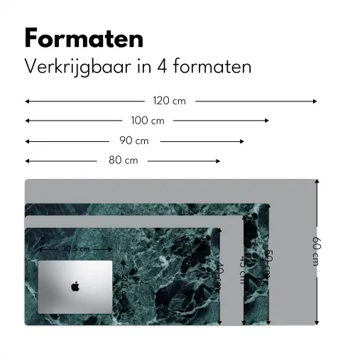 Marmer - Steen - Textuur - Marmerlook - Design Muismat XXL klein -sfeer5