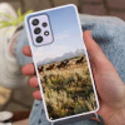 Paarden - Kudde - Bergen - Vrijheid - Wild Hoesje Samsung Galaxy A52 5G met koord klein -sfeer3