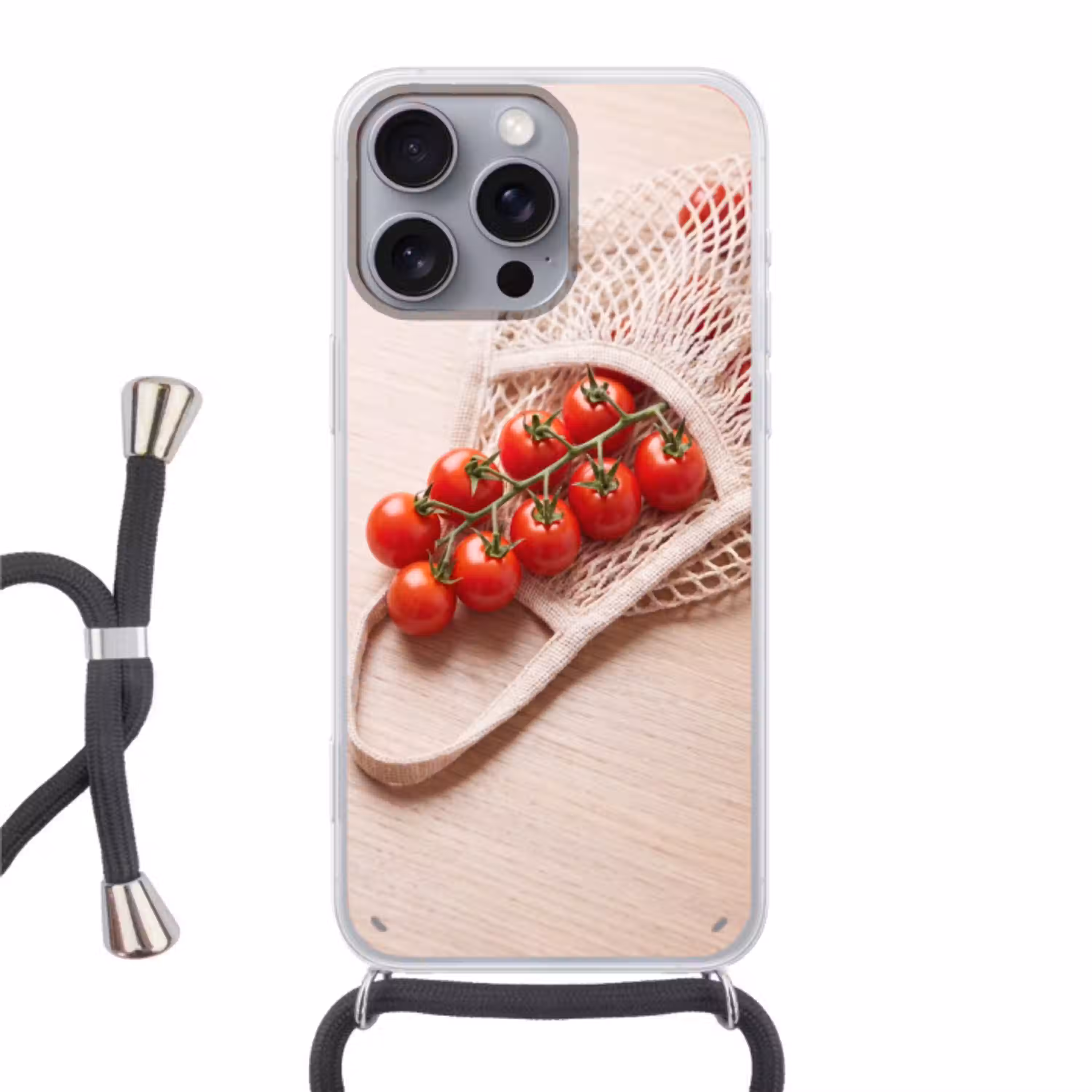 Tomaten - Vers - Eten Hoesje iPhone 16 Pro Max met koord klein -3d