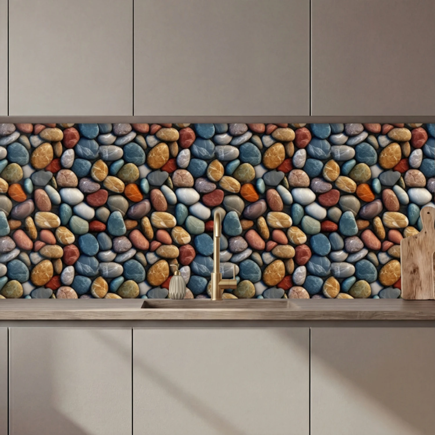 Pastel - Matte - Kiezels keuken achterwand 2 middel 871 zz_3dshopping