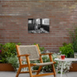 Kat - Koffie - Brood - Zwart Tuinposter op houten frame 2 cm dik klein -sfeer3