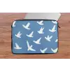 Vogels - Wit - Patroon laptophoes neopreen klein -tafel