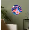Bloemen - Blauw - Roze Wandcirkel behangsticker klein -sfeer2