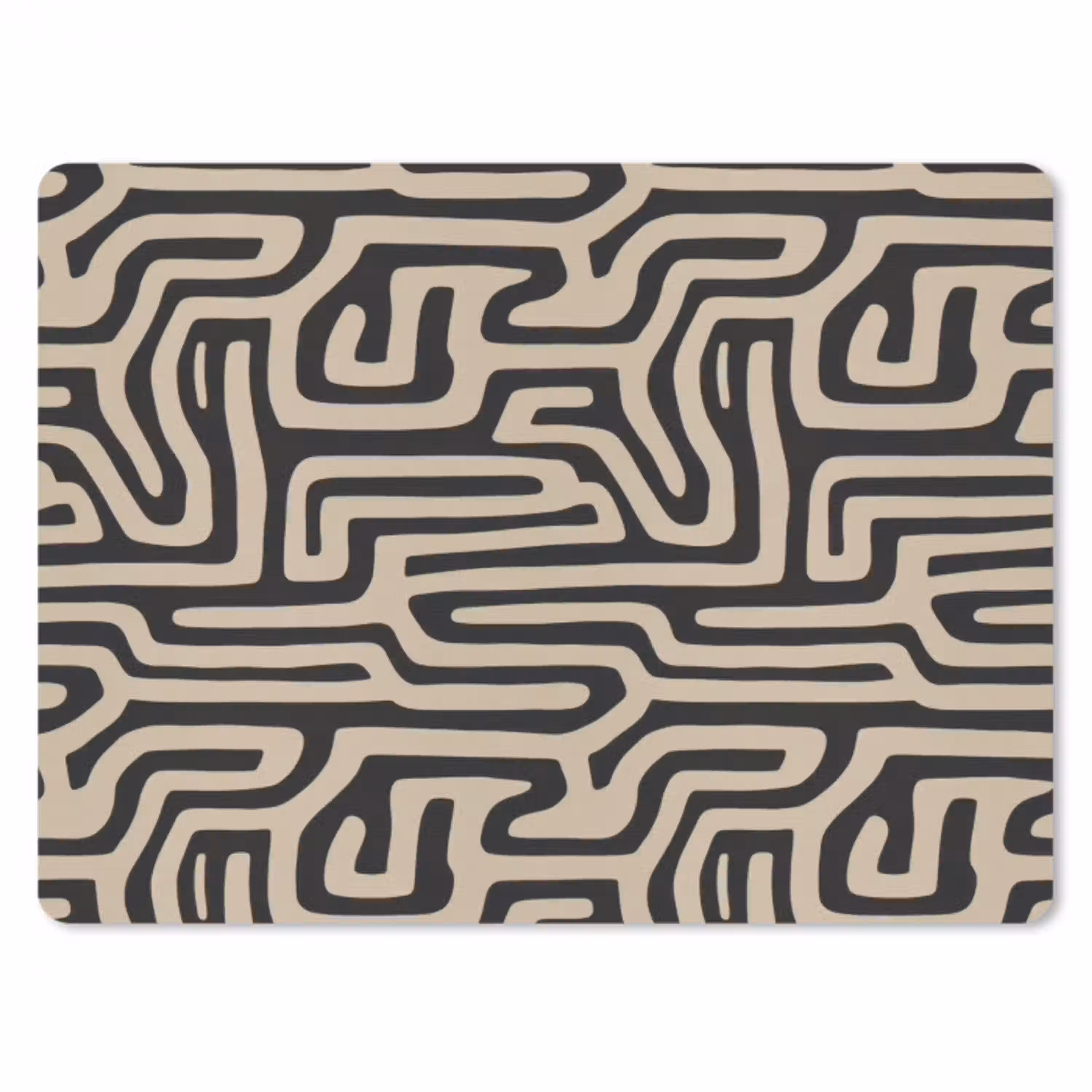Grafisch - Lijnen - Zwart muismat rubber klein 262 -3d