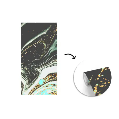 Marmerlook - Goud - Groen - Glitter - Design - Marmer fotobehang vinyl groot -3d