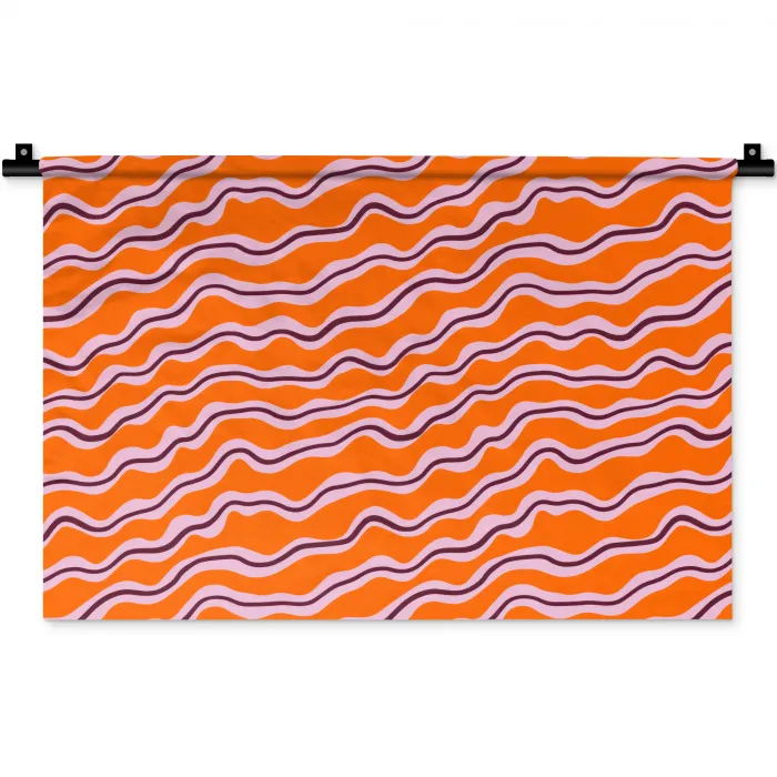 Retro - Golvend - Oranje Wandkleed katoen klein 269 -zz3d
