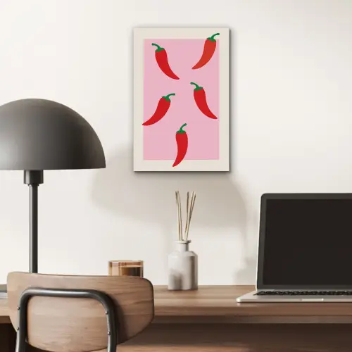 Pepers - Rood - Illustratie aluminium wit klein -sfeer5