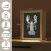 Kreeft - Zilver - Metallic - Luxe Light Box met kabel (Tafellamp) klein -USP_FR