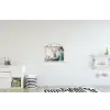 Konijn - Eieren - Mand textielposter latten blank klein -kinderkamer