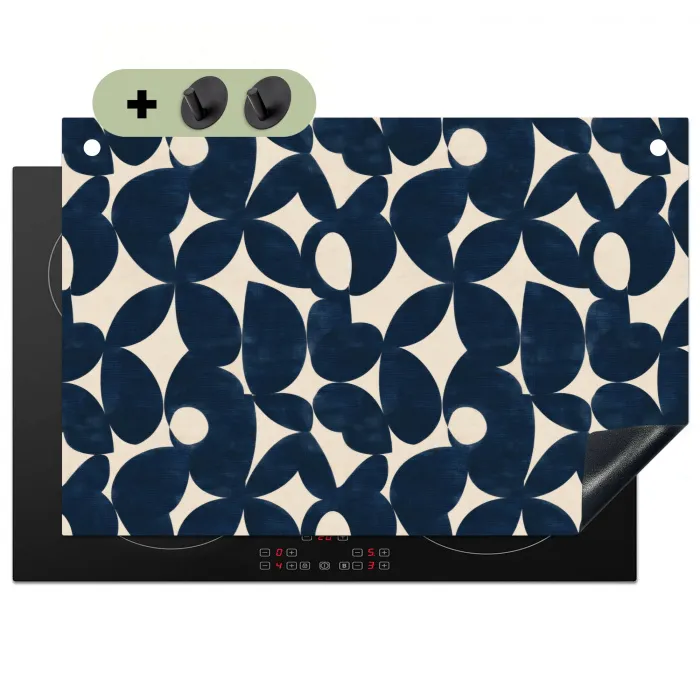 Modern - Geometrisch - Blauw Inductie beschemer met haakjes klein 777 -3d