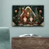 Kerst - Gnomen - Peperkoekhuisje - Rood - Groen canvas 2cm klein -sfeer4