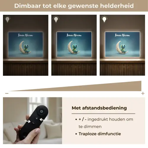 Maan - Ruimtewezen - Blauw Light Box met batterij (Wandlamp kind) middel -USP_dimbaarNL
