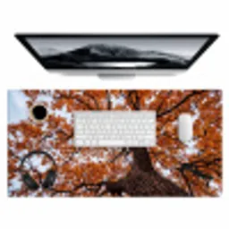 Boom - Bladerdak - Herfst - Oranje - Sfeervol Muismat XXL klein -3d